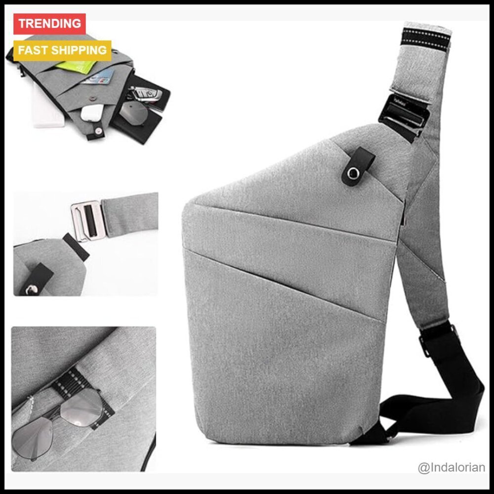 Anti Theft Crossbody Bag Slim Travel Purse Waterproof Durable Unisex Design